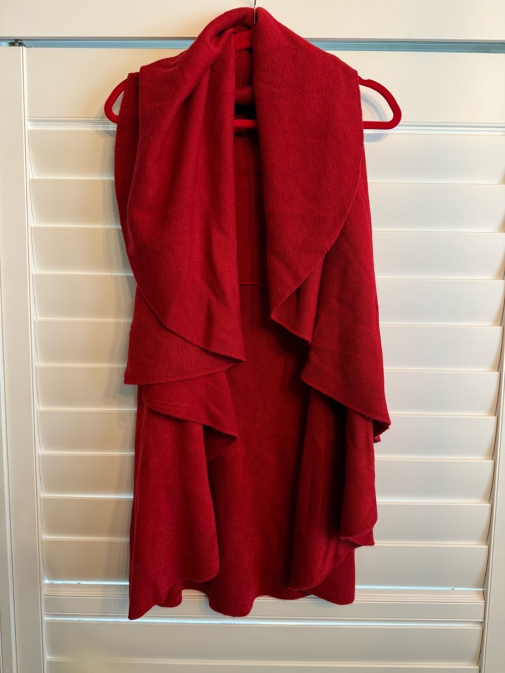(Unbranded) Red Cascade Front Drape Cardigan